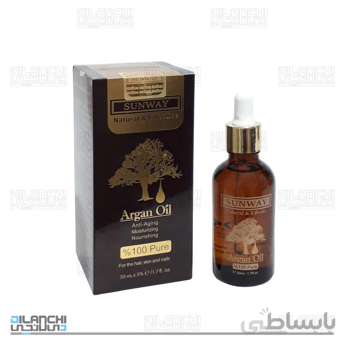 روغن تقویت کننده پوست و مو آرگان سان وی حجم 50 میل