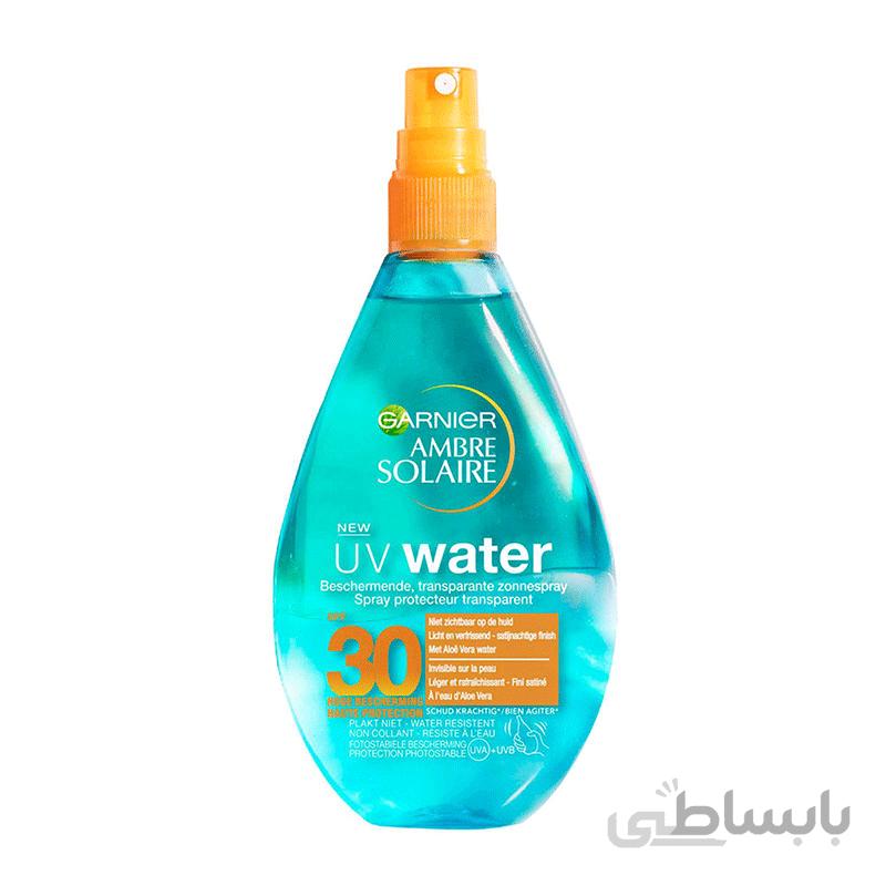 اسپری ضد آفتاب گارنیر-گارنیه spf 30 یو وی واتر Garnier Ambre Solaire Uv Water Beschermende Verfrissende Mist Spf30