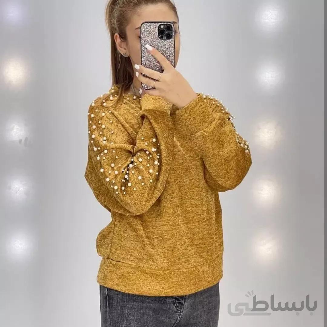 شومیز بلوز تک زنانه و دخترانهانغوره مرواریدی پاییزه و زمستانه و بهاره فری سایز