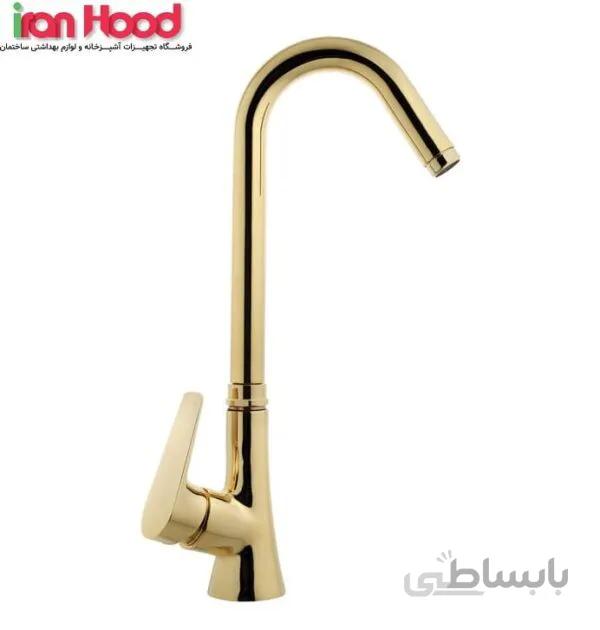 شیر ظرفشویی البرز روز مدل کارن طلایی ا Alborzrooz gold-Caren kitchen tap
