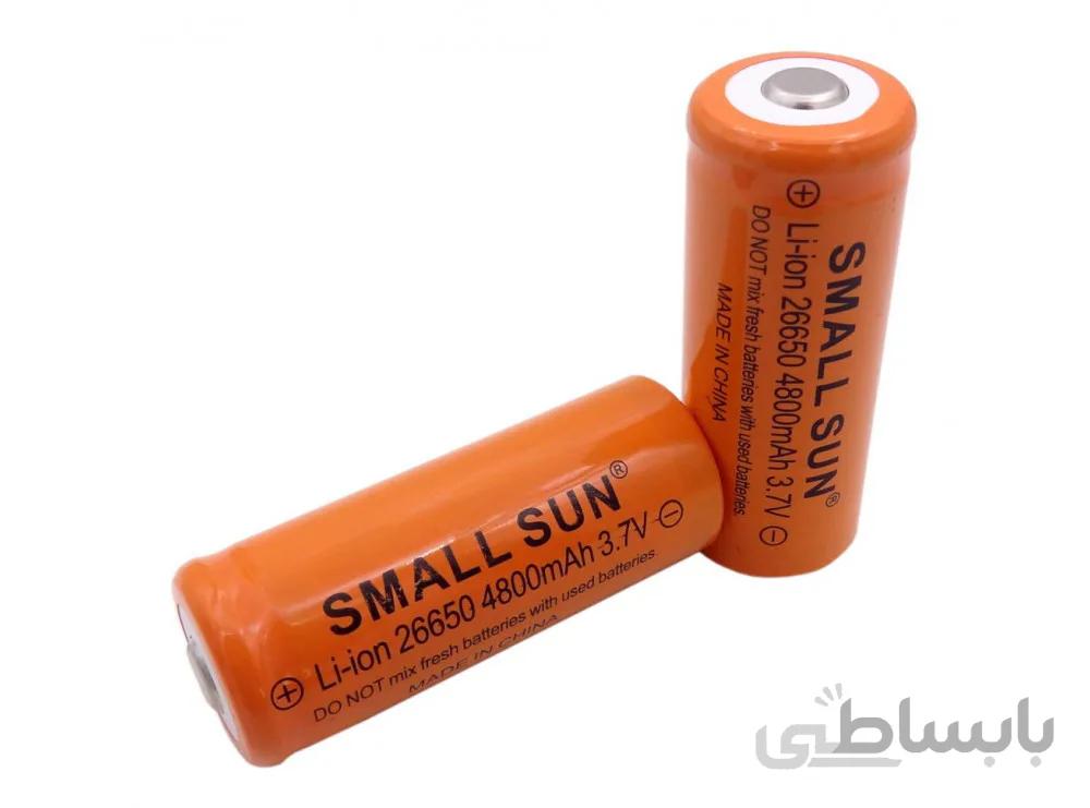 باتری لیتیوم یون 3.7v سایز 26650 4800mAh مارک SMALL SUN