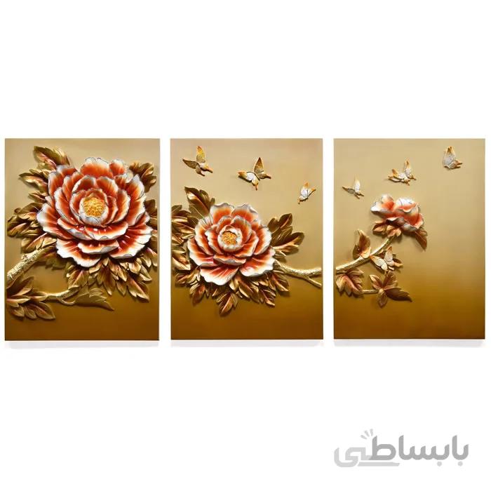 تابلو برجسته طرح گل پیونی کد DE8381OR