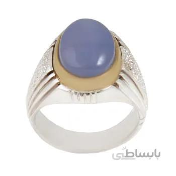 انگشتر نقره مردانه مدل عقیق یمنی سوسنی رکاب دست ساز کد AM_1739