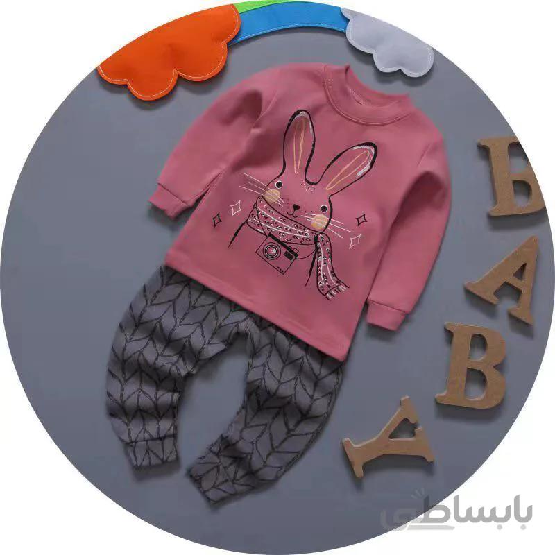 بلوز شلوار زمستانی دخترانه خرگوش