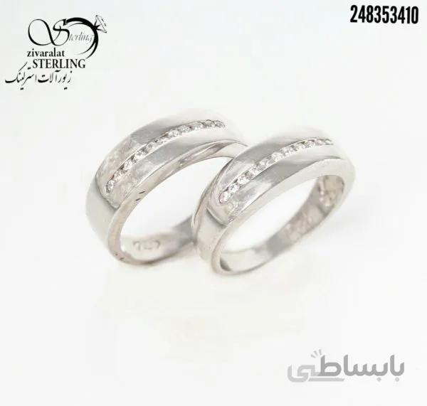 حلقه ست نقره طرح رینگ تک نگین