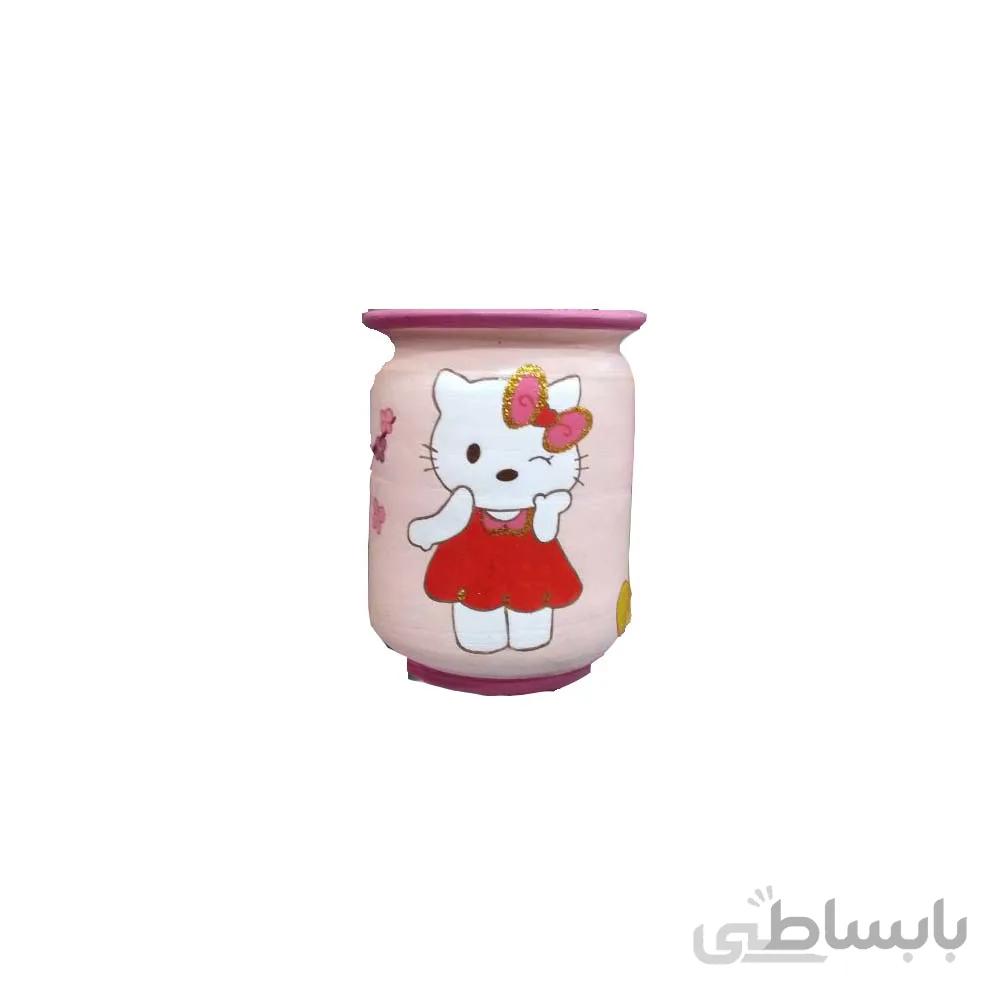 قلمدان سفالی طرح کیتی (بزرگ)