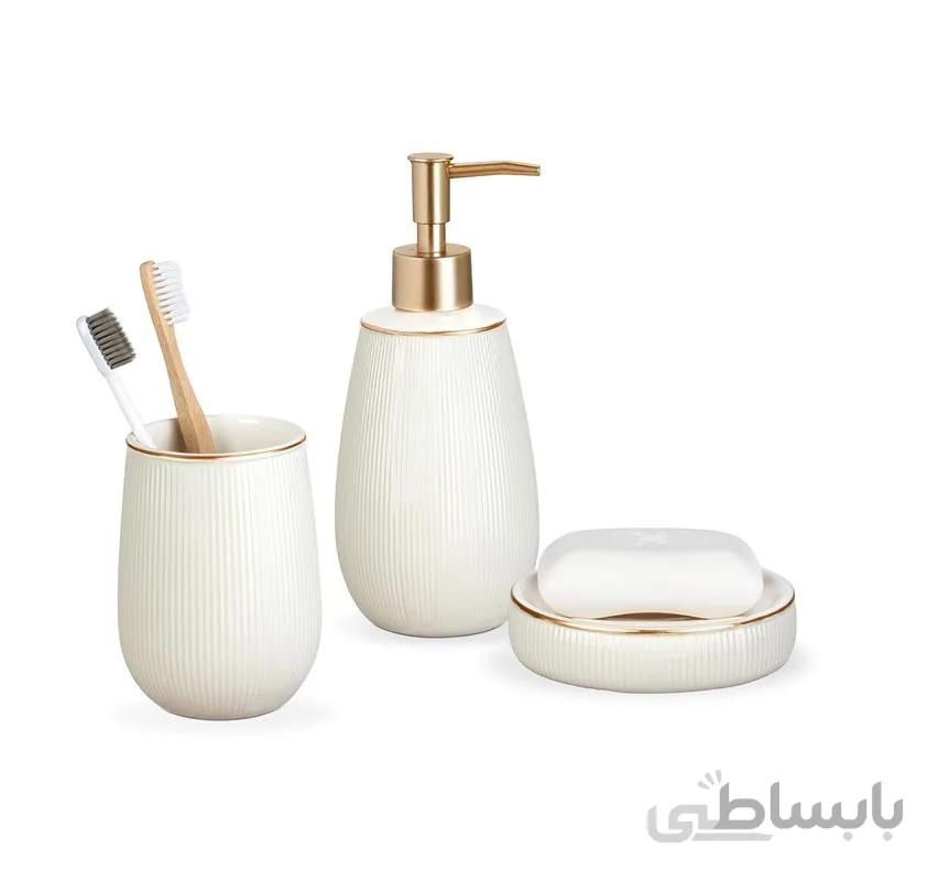ست سرویس بهداشتی 3 پارچه مدل Swan Beyaz مادام کوکو