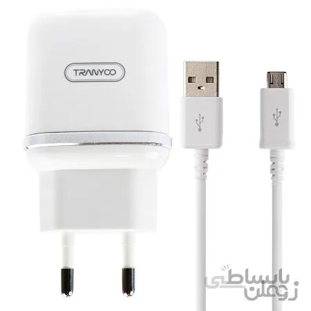 شارژر دیواری Tranyoo V60 2Port + کابل میکرو یو اس بی