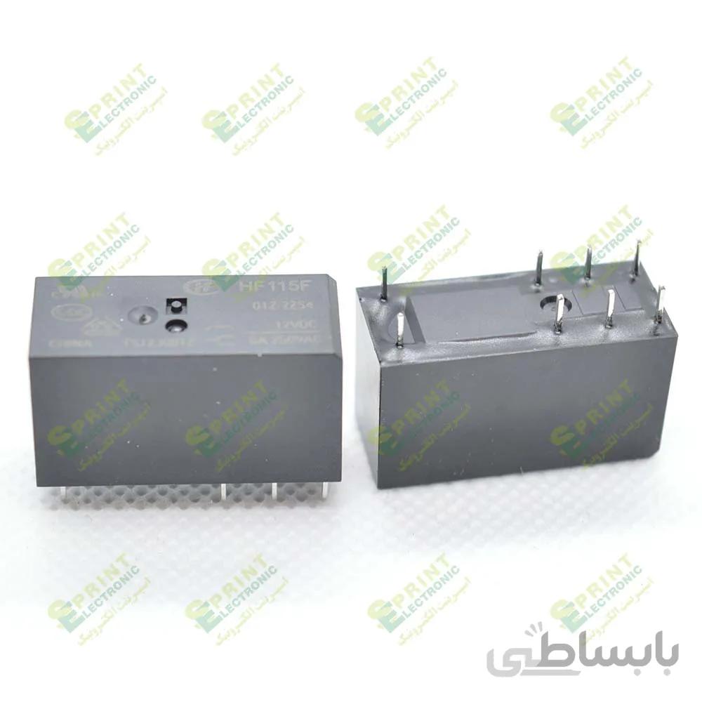 رله 12 ولت ارتفاع کوتاه 8 پایه 8 آمپر HONGFA HF115F-012-2ZS4