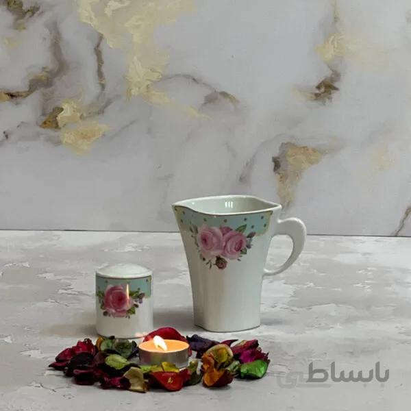 لیوان گلدار برند shex مدل سوزا کد 1101 سبز