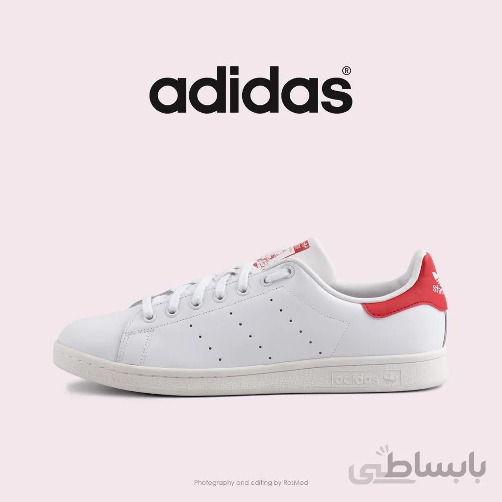کتانی آدیداس استن اسمیت – Adidas Stan Smith Cloud White and Collegiate Red