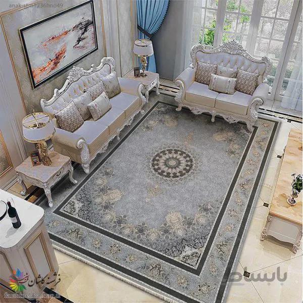 فرش گیتی نقره ای 1200 شانه طلاکوب