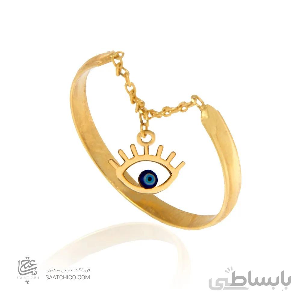 انگشتر طلا زنانه با آویز طرح چشم نظر کد CR385