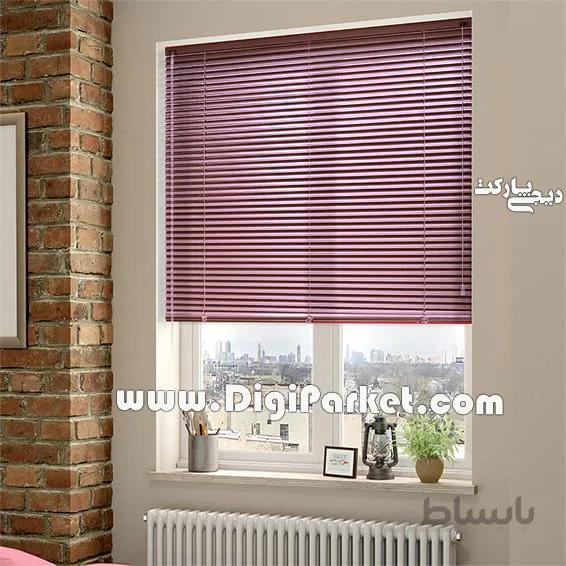 پرده کرکره فلزی بنفش روشن ساده ۱۶ میلیمتری P80