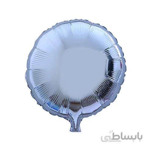 بادکنک فویلی گرد براق طوسی