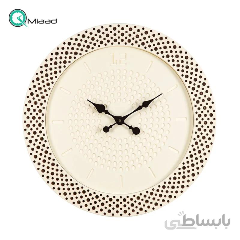ساعت دیواری چوبی مدل 4016 کرم قهوه ای