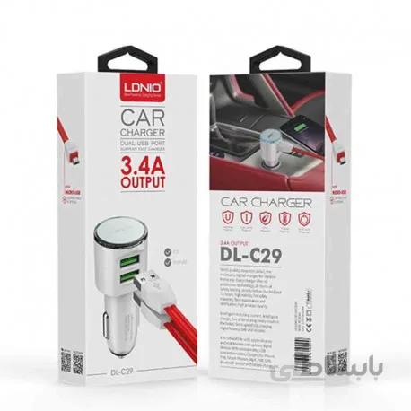 شارژر فندکی مدل DL-C29 همراه با کابل microUSB