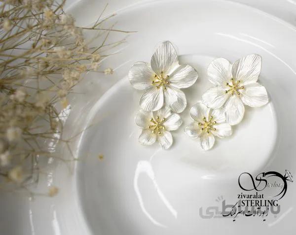 گوشواره آویز طرح گل