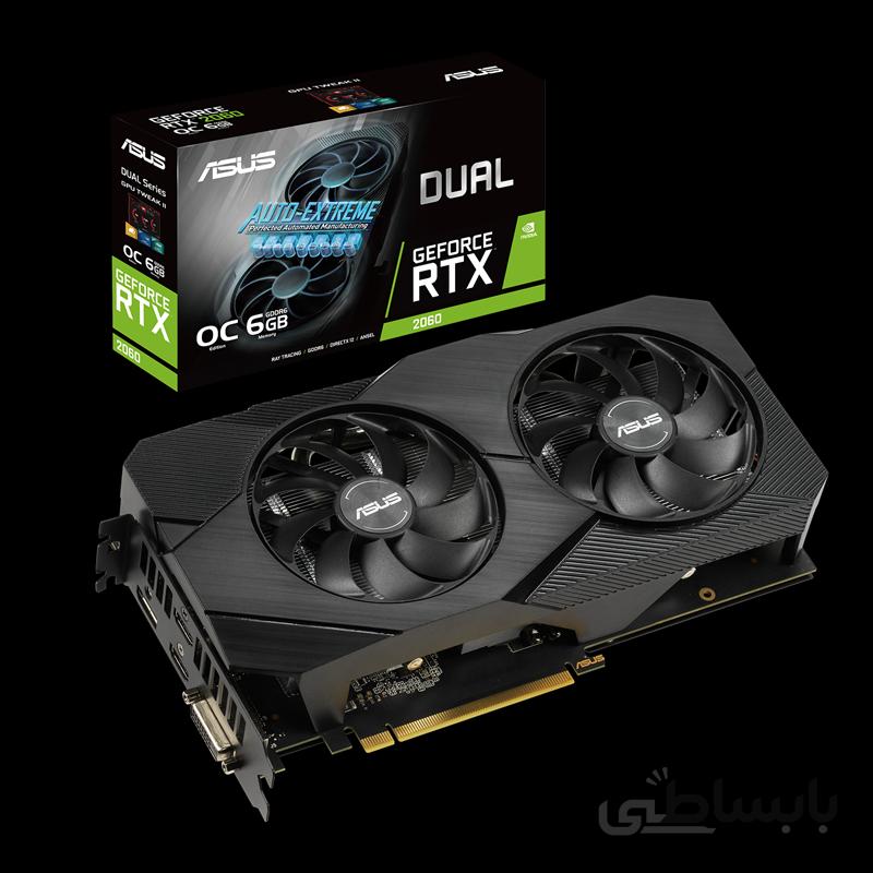 کارت گرافیک ایسوس Dual GeForce RTX 2060 OC edition EVO ظرفیت 6 گیگابایت ا ASUS Dual GeForce RTX 2060 OC edition EVO 6GB GDDR6