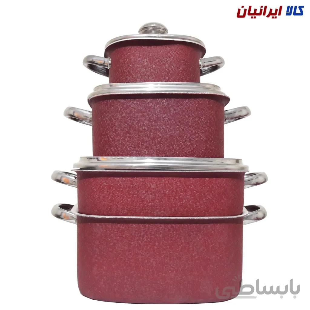 سرویس قابلمه 7 پارچه چهارگوش جنوب مدل یاس رنگی با ارسال رایگان