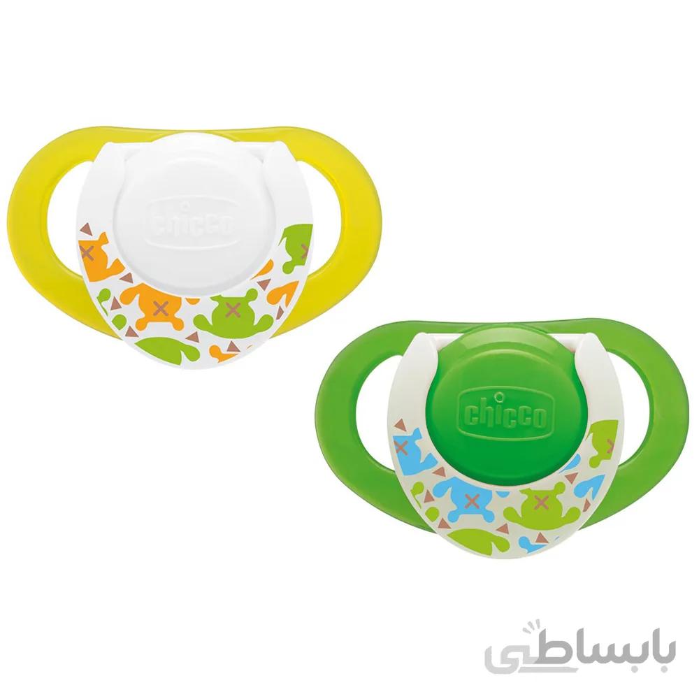 پستانک فیزیو کامپکت چیکو لاتکس شبرنگ کودکان 6ماه به بالا ا Chicco Physio Compact Pacifier Night Glowing Latex 6-12m