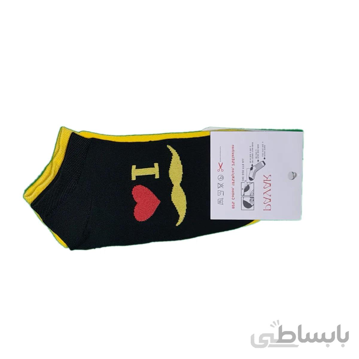 جوراب مچی دخترانه طرح لاو دو رنگ