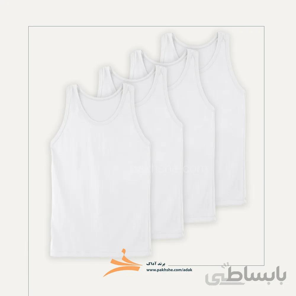 بسته چهار عددی زیرپوش رکابی سفید آداک کد 28203