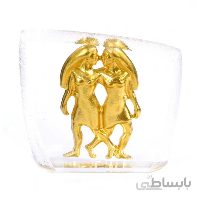 تندیس کریستال طلا طرح ماه تولد خرداد سایز کوچک CS03