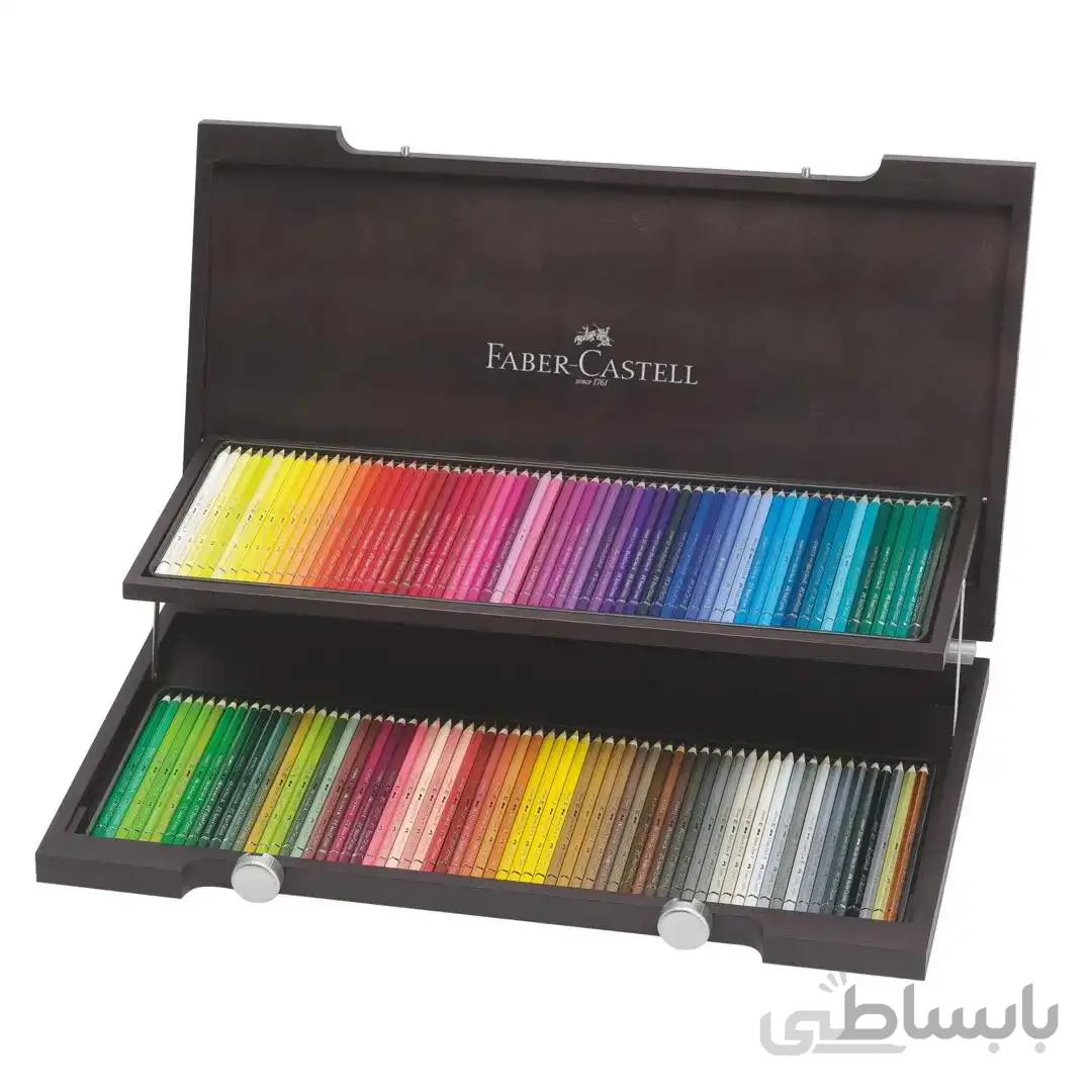 مداد رنگی پلی کروم 120 رنگ جعبه چوبی فابرکاستل کد 60449