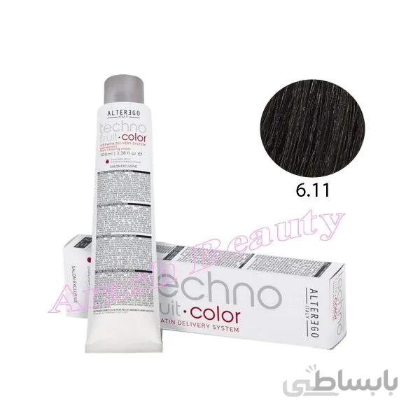 رنگ مو تکنو آلترگو 6.11 بلوند خاکستری(بژ) خیلی تیره
