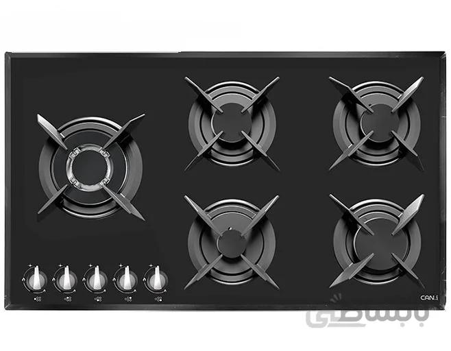 اجاق گاز ۵ شعله شیشه‌ای کن مدل IG-8502 ا Can Gas Hob model IG-8502
