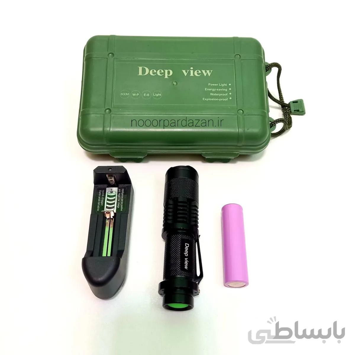 چراغ قوه پلیس برند deep view دارای لامپ ۱۰ وات اصلی cree-xml-t6 10w