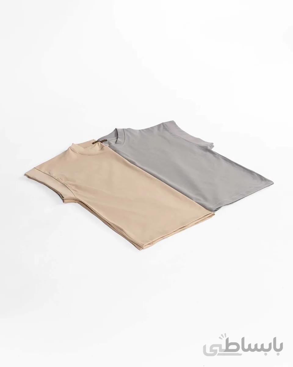 تیشرت بیسیک استین حلقه ای طرح من RIBBED T shirt