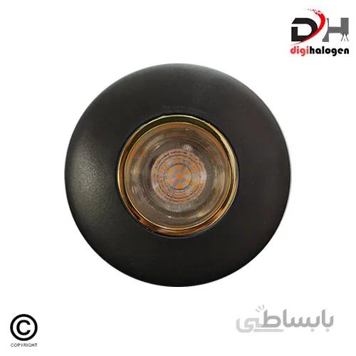 قاب هالوژن پارس لایت عمیق مدل مشکی طلایی براق F436BG