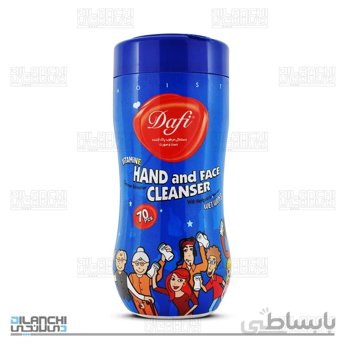 دستمال مرطوب دست و صورت دافی مدل آنتی باکتریال 70 برگی