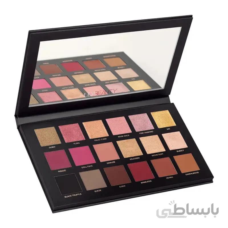 سایه هدی بیوتی مدل Rose gold ا Huda Beauty rose gold remastered eyeshadow palette