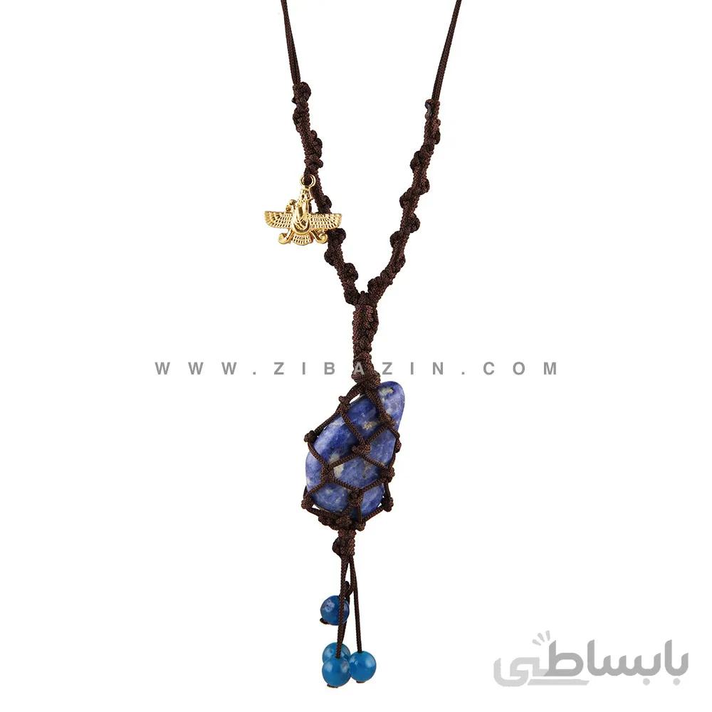 آویز هیپی دستساز سنگ سودالیت