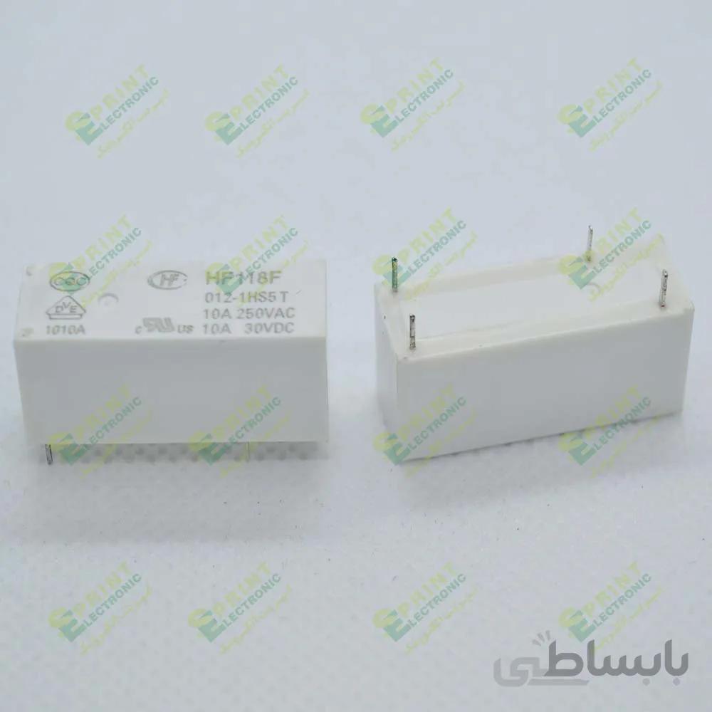 رله 12 ولت پایه معکوس 4 پایه 10 آمپر HONGFA HF118F-012-1HS5T