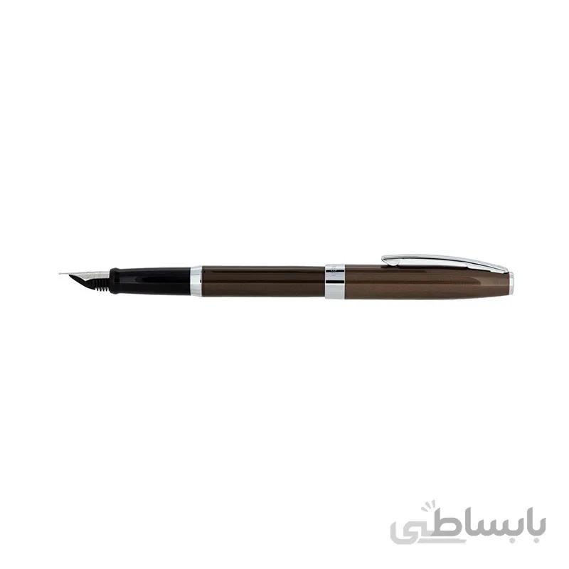 خودنویس شیفر مدل SAGARIS قهوه ای لاکی گیره استیل