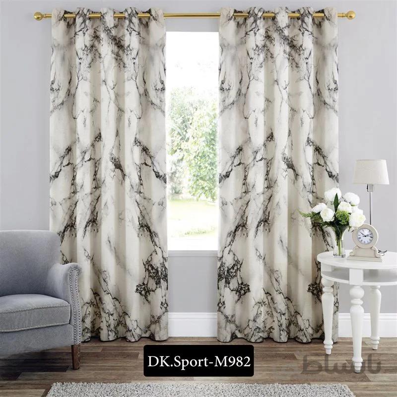 پرده پانچی (هازان و مخمل) کد DK.S.M982 طرح اسپرت سنگ