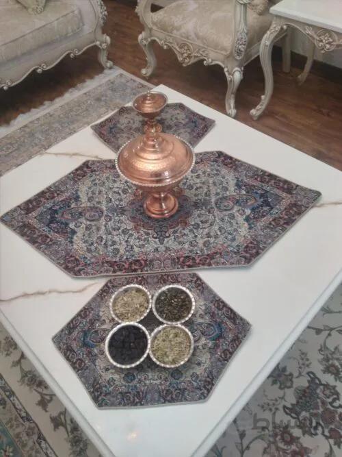 رومیزی ۳ تیکه ترمه سنتی خاتون یزد