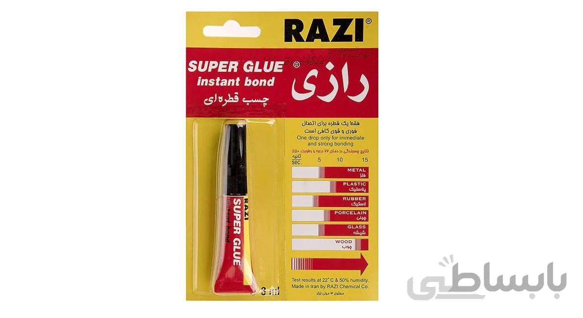 چسب قطره ای رازی مدل Super Glue حجم ۳ میلی لیتر ا چسب قطره ای رازی مدل Super Glue حجم 3 میلی لیتر