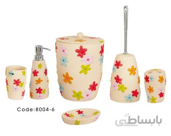 اکسسوری حمام و دستشویی 6 پارچه کنتراست مدل 8004