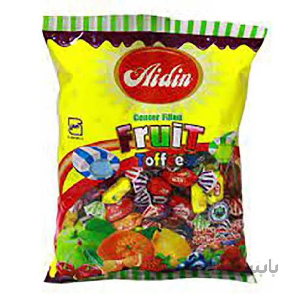 تافی دو رنگ با مغزی با طعم میوه آیدین - 100 گرم