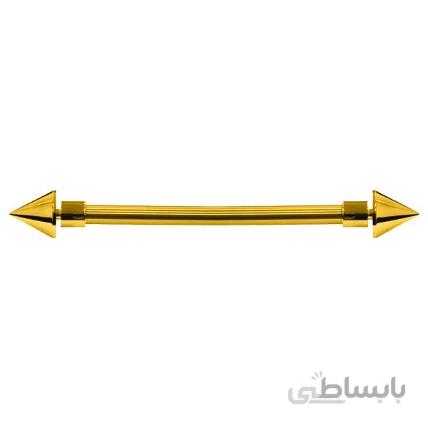 چوب پرده مدل قپه نیزه ایی طول 300 سانتیمتر سقفی طلایی