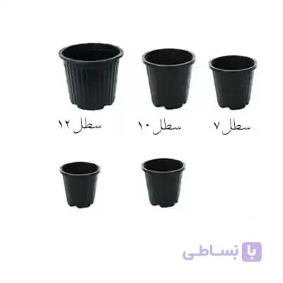 گلدان مشکی سطلی