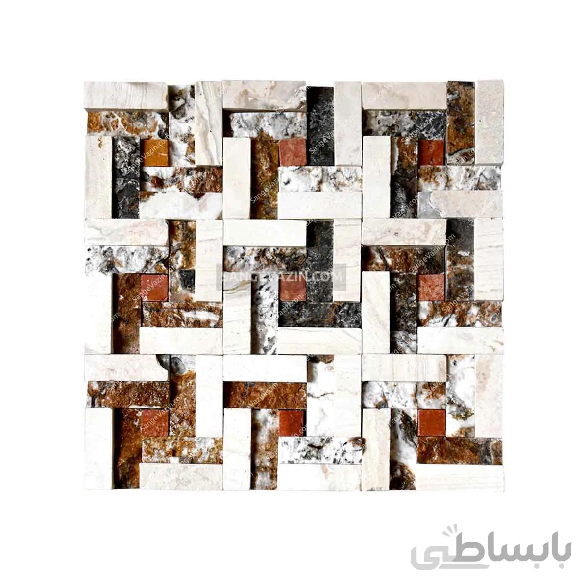 سنگ آنتیک چهار پر کرم قهوه ای