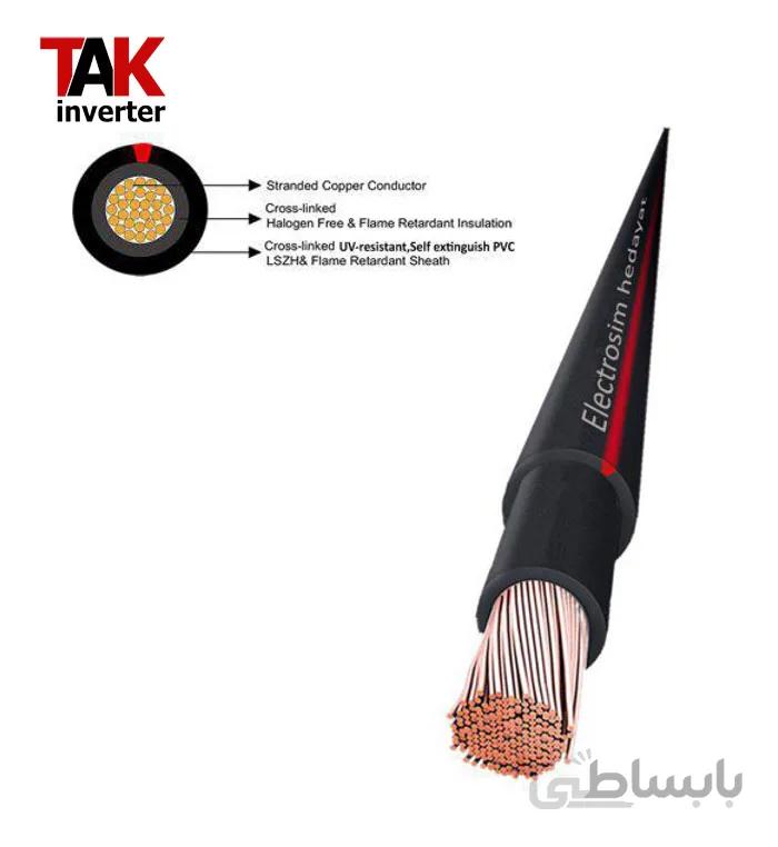کابل سولار نمره 6 قرمز 100 متری ا solar cable 6mm Red-black 100M