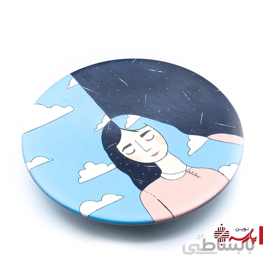 بشقاب دیوارکوب سفالی دایره بزرگ قطر 25 و 30