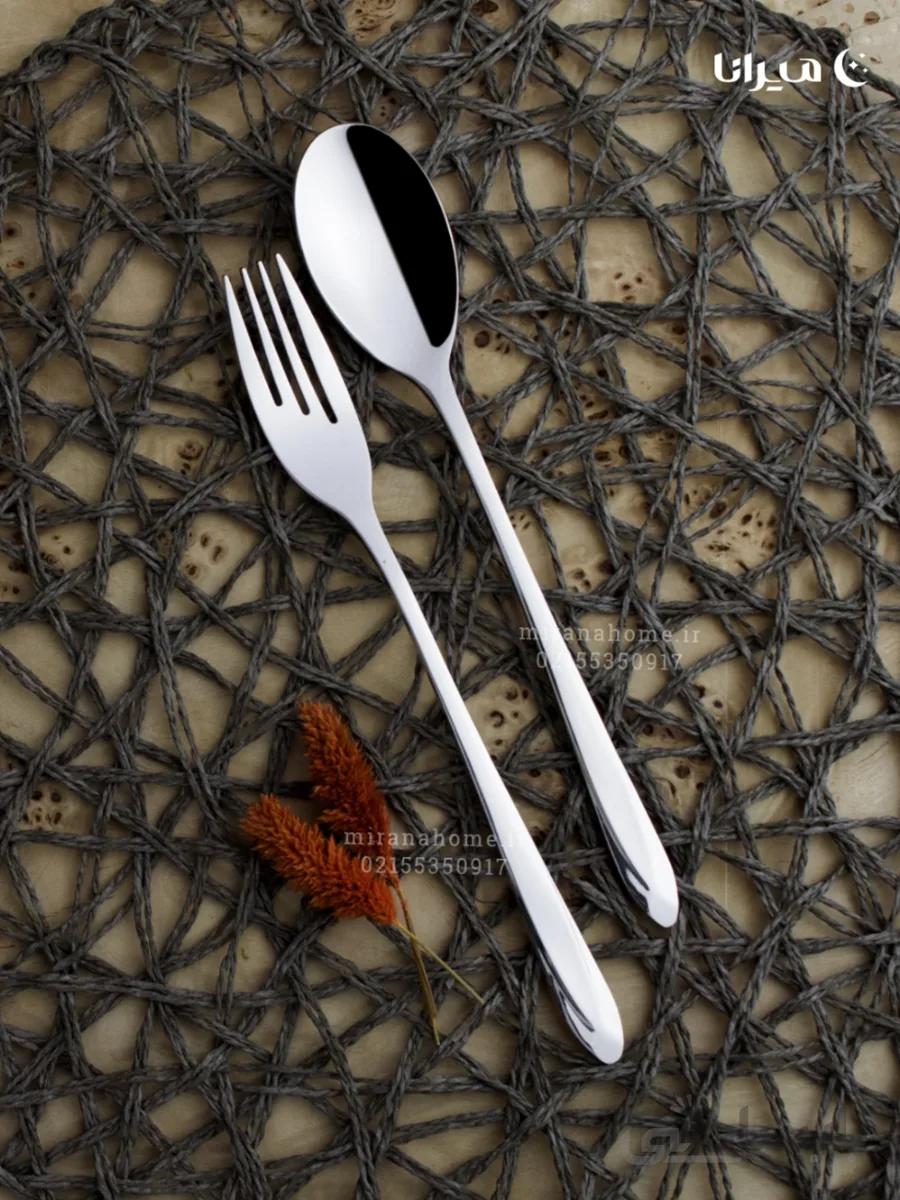 قاشق و چنگال تک 12 پارچه براق برند رلنزا مدل الماسی